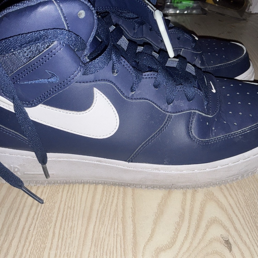 Nike Air Force 1 White Blue Men's Midtop Sneakers US‎ 10
